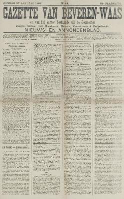 Gazette van Beveren-Waas 27/01/1907