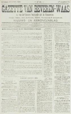 Gazette van Beveren-Waas 22/04/1900