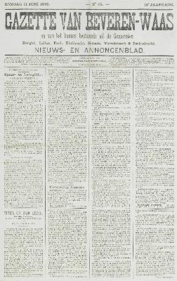 Gazette van Beveren-Waas 11/06/1899