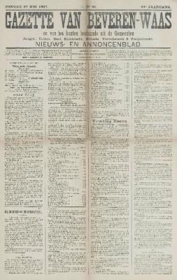 Gazette van Beveren-Waas 26/05/1907