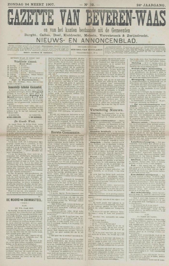 Gazette van Beveren-Waas 24/03/1907