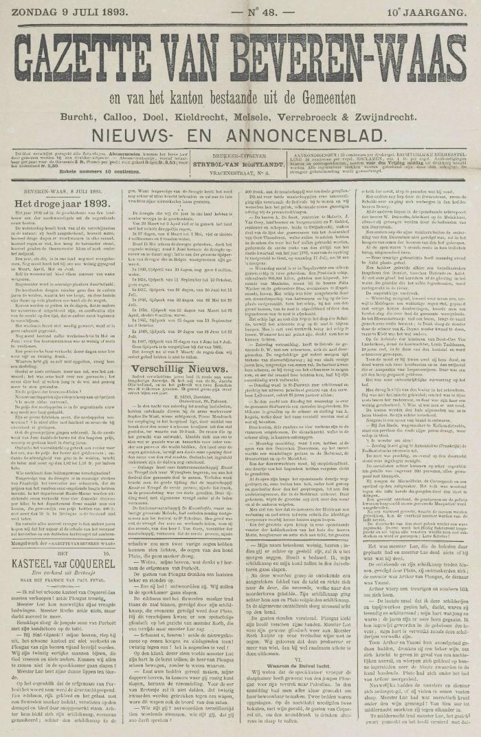Gazette van Beveren-Waas 09/07/1893