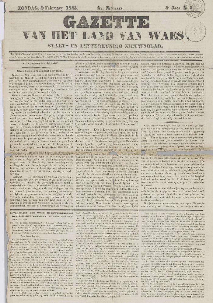 Gazette van het Land van Waes 12/02/1843