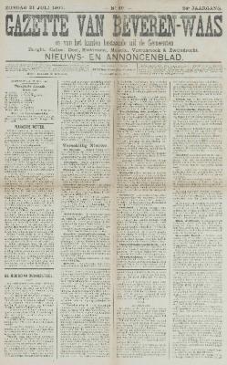 Gazette van Beveren-Waas 21/07/1907