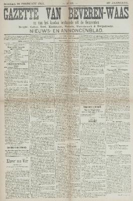 Gazette van Beveren-Waas 26/02/1911