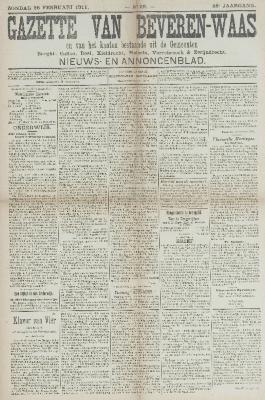 Gazette van Beveren-Waas 26/02/1911