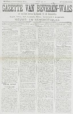 Gazette van Beveren-Waas 01/11/1903
