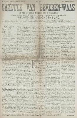 Gazette van Beveren-Waas 05/12/1909