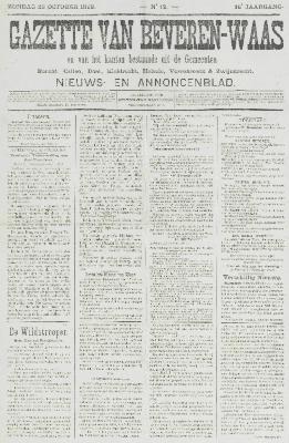 Gazette van Beveren-Waas 23/10/1898