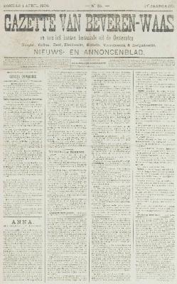Gazette van Beveren-Waas 01/04/1900