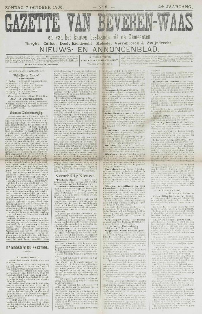 Gazette van Beveren-Waas 07/10/1906
