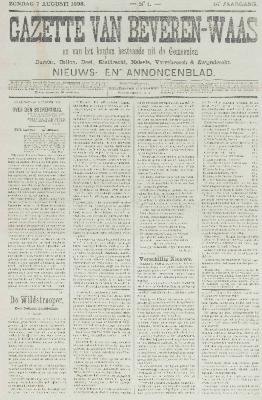 Gazette van Beveren-Waas 07/08/1898