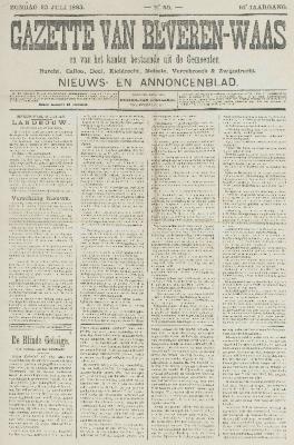 Gazette van Beveren-Waas 23/07/1893
