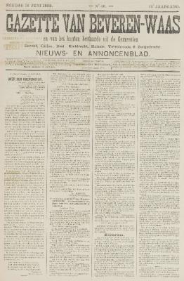 Gazette van Beveren-Waas 19/06/1898