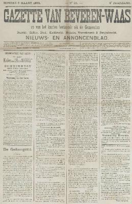 Gazette van Beveren-Waas 06/03/1892