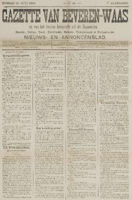 Gazette van Beveren-Waas 20/07/1890