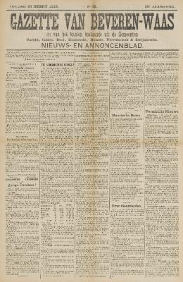 Gazette van Beveren-Waas 23/03/1913