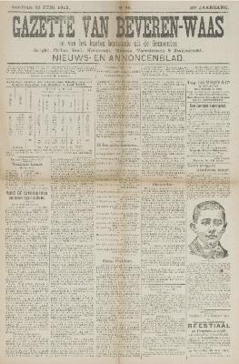 Gazette van Beveren-Waas 23/06/1912
