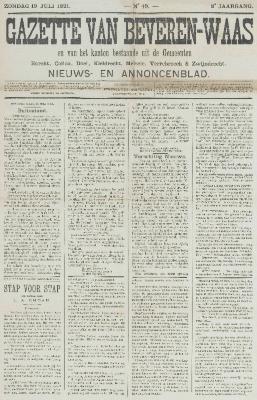 Gazette van Beveren-Waas 19/07/1891