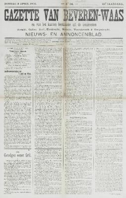 Gazette van Beveren-Waas 08/04/1906