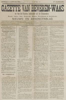 Gazette van Beveren-Waas 04/01/1891