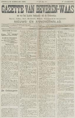 Gazette van Beveren-Waas 28/02/1892