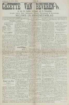 Gazette van Beveren-Waas 09/07/1911