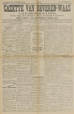 Gazette van Beveren-Waas 26/10/1913