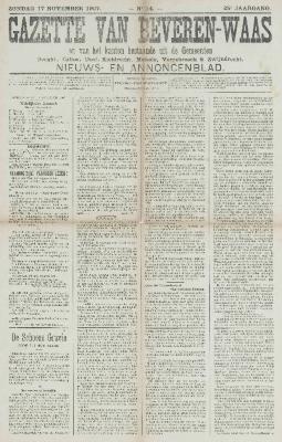 Gazette van Beveren-Waas 17/11/1907