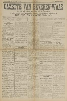 Gazette van Beveren-Waas 12/04/1914