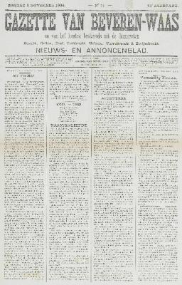 Gazette van Beveren-Waas 09/11/1902