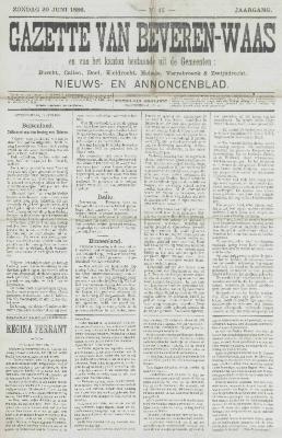 Gazette van Beveren-Waas 20/06/1886