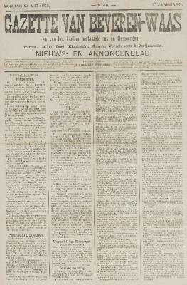 Gazette van Beveren-Waas 25/05/1890