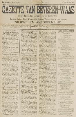 Gazette van Beveren-Waas 04/05/1890