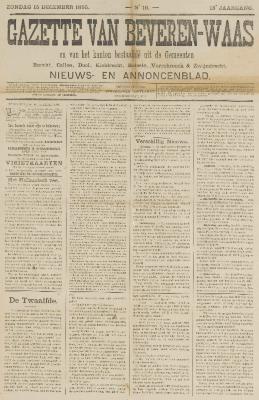 Gazette van Beveren-Waas 15/12/1895