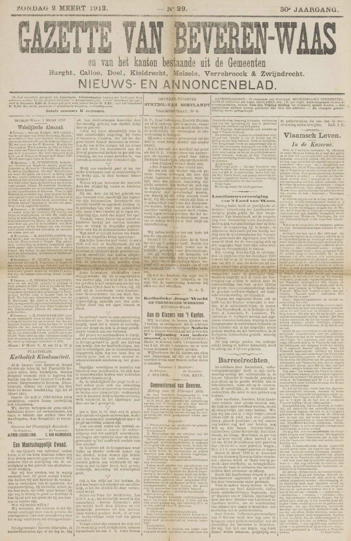 Gazette van Beveren-Waas 02/03/1913