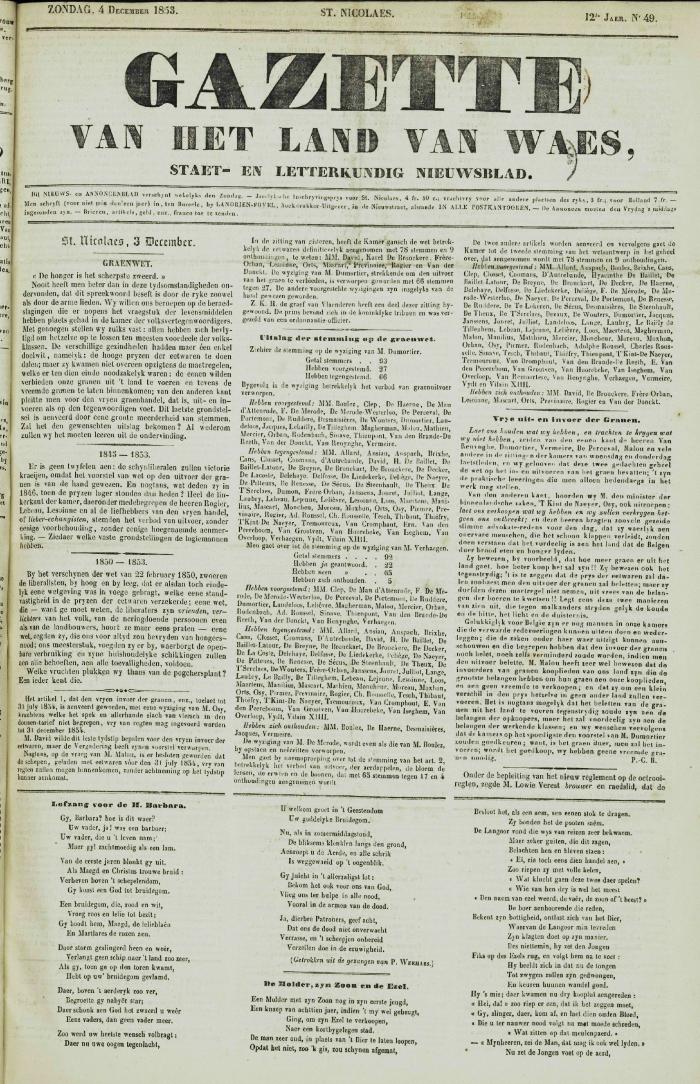 Gazette van het Land van Waes 04/12/1853