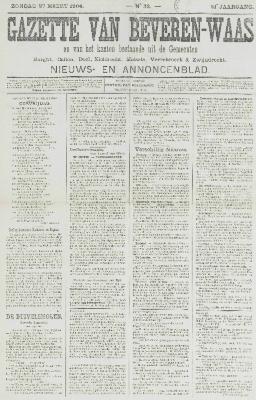 Gazette van Beveren-Waas 27/03/1904