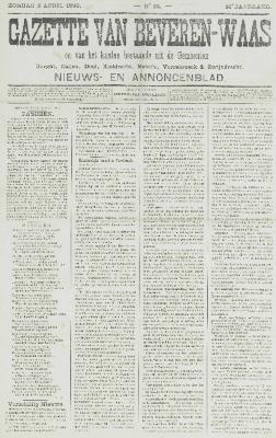 Gazette van Beveren-Waas 02/04/1899
