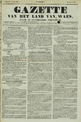 Gazette van het Land van Waes 03/04/1853