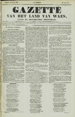 Gazette van het Land van Waes 15/01/1854