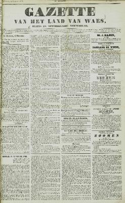 Gazette van het Land van Waes 14/12/1856