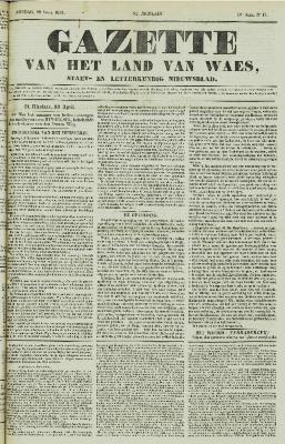 Gazette van het Land van Waes 29/04/1855