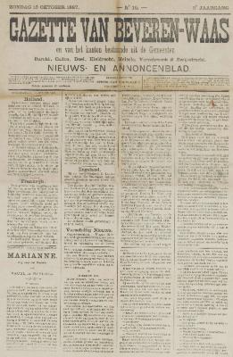 Gazette van Beveren-Waas 16/10/1887