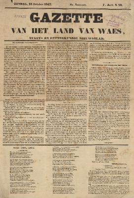 Gazette van het Land van Waes 16/10/1842
