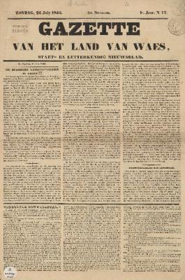 Gazette van het Land van Waes 24/07/1842