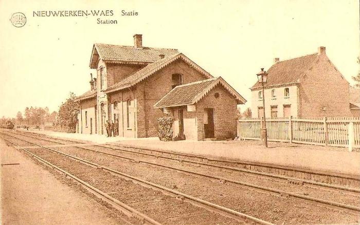 Prentkaart Spoorlijn 59 station Nieuwkerken