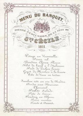 Menukaart Sint-Ceciliabanket