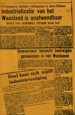 Uittreksels uit krantenartikels over het verzet tegen de industrialisering in het Waasland