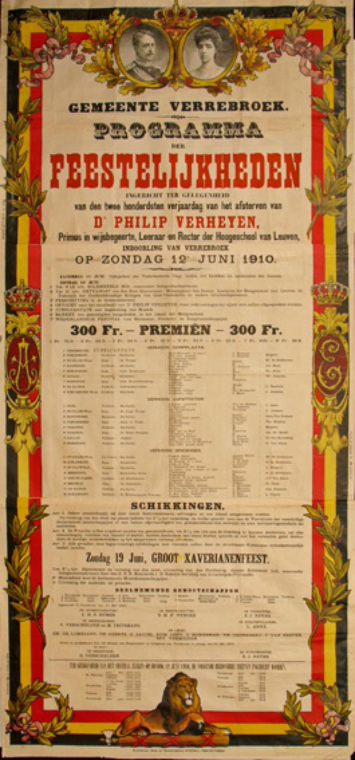 De affiche van de Verheyenviering op 12 juni 1910, 1910